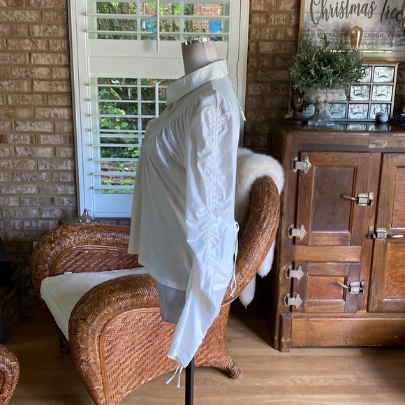 ANNE FONTAINE WHITE LONG SLEEVE TOP SHIRT BLOUSE 44 NEW 12 - Picture 4 of 11